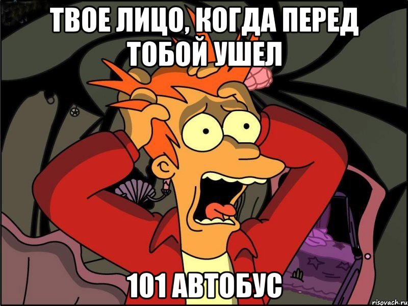 твое лицо, когда перед тобой ушел 101 автобус, Мем Фрай в панике