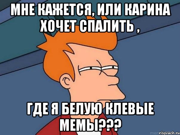 мне кажется, или карина хочет спалить , где я белую клевые мемы???, Мем  Фрай (мне кажется или)