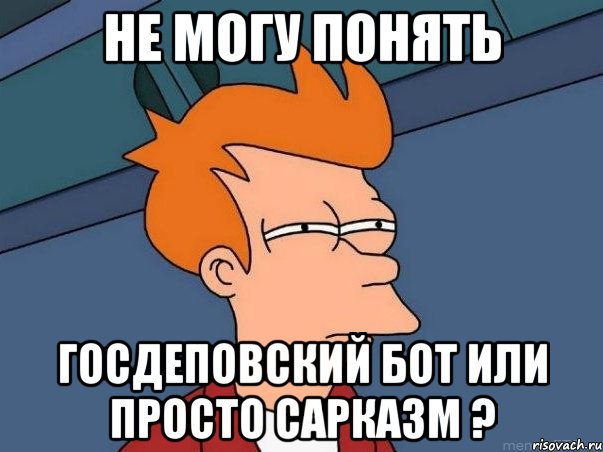 не могу понять госдеповский бот или просто сарказм ?, Мем  Фрай (мне кажется или)