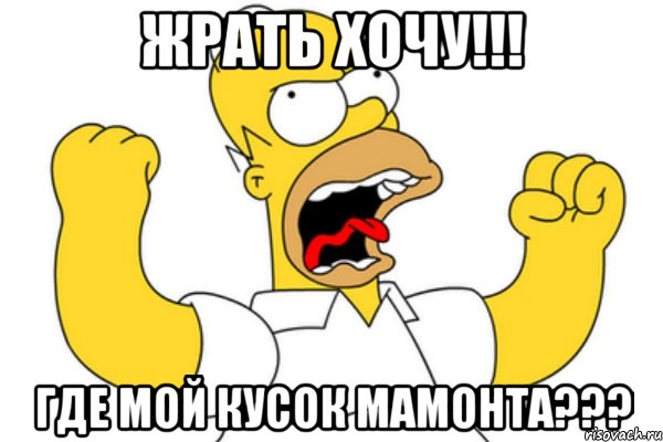 жрать хочу!!! где мой кусок мамонта???, Мем Разъяренный Гомер