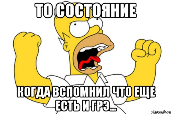 то состояние когда вспомнил что еще есть и грэ..., Мем Разъяренный Гомер