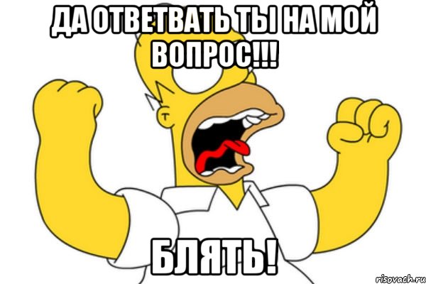 да ответвать ты на мой вопрос!!! блять!