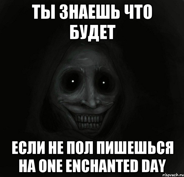 ты знаешь что будет если не пол пишешься на one enchanted day, Мем Ночной гость