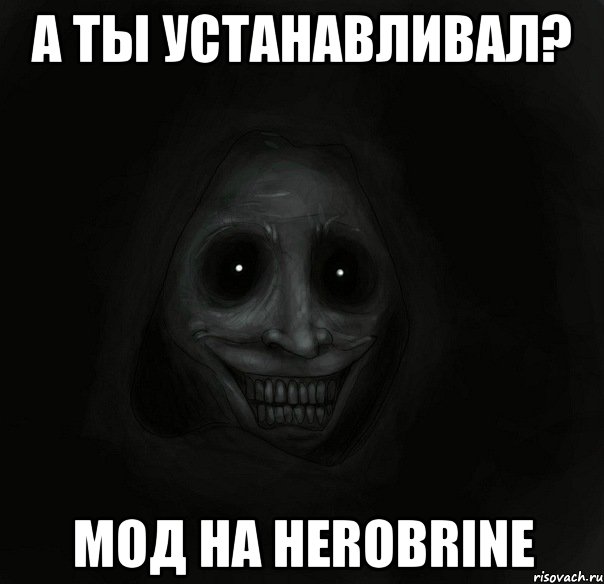 а ты устанавливал? мод на herobrine, Мем Ночной гость