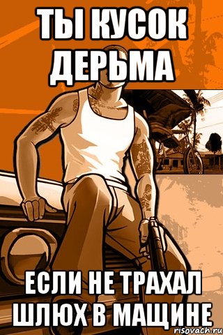 ты кусок дерьма если не трахал шлюх в мащине, Мем GTA