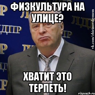 физкультура на улице? хватит это терпеть!, Мем Хватит это терпеть (Жириновский)