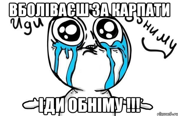 вболіваєш за карпати іди обніму !!!, Мем Иди обниму