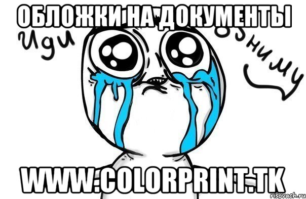 обложки на документы www.colorprint.tk, Мем Иди обниму