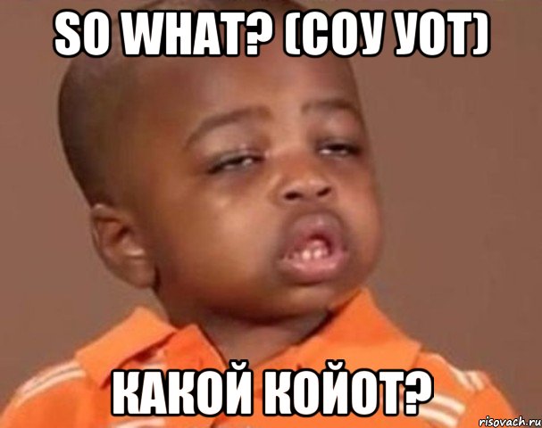 so what? (соу уот) какой койот?, Мем  Какой пацан (негритенок)