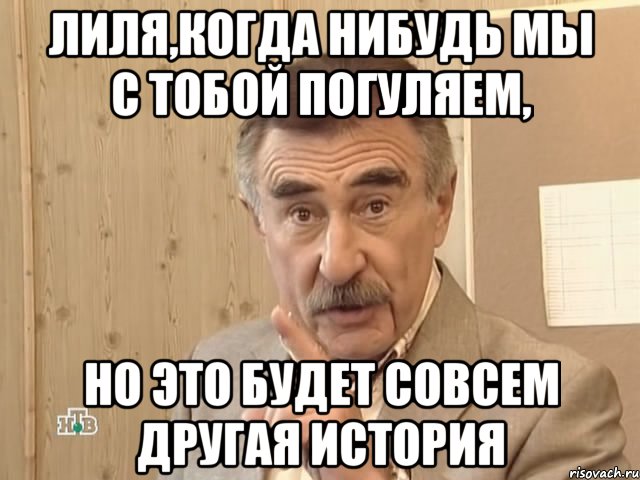 лиля,когда нибудь мы с тобой погуляем, но это будет совсем другая история, Мем Каневский (Но это уже совсем другая история)