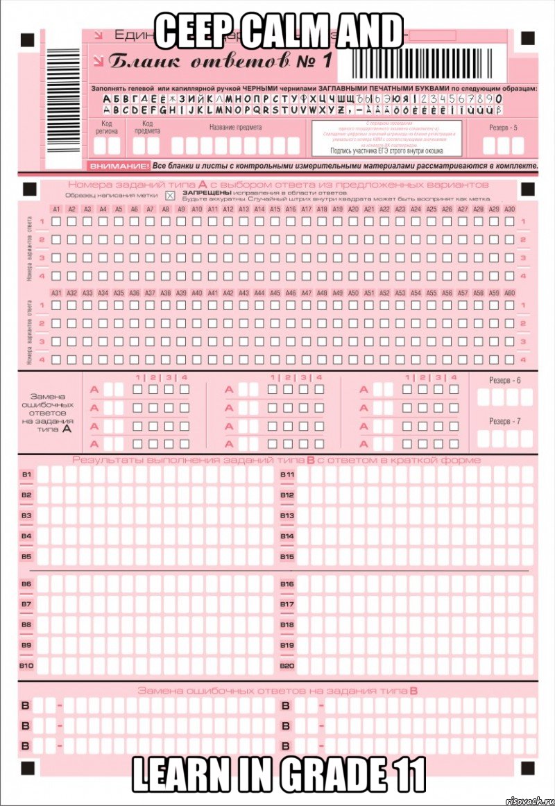 ceep calm and learn in grade 11