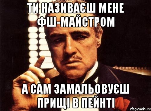 ти називаєш мене фш-майстром а сам замальовуєш прищі в пейнті, Мем крестный отец