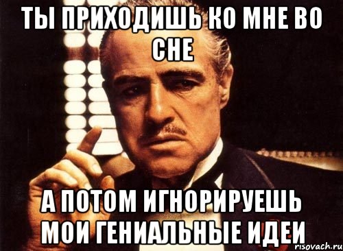 ты приходишь ко мне во сне а потом игнорируешь мои гениальные идеи, Мем крестный отец