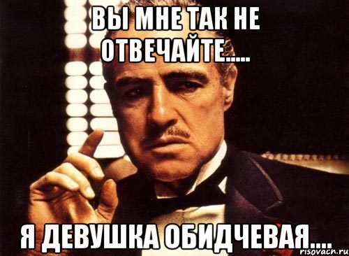 вы мне так не отвечайте..... я девушка обидчевая...., Мем крестный отец