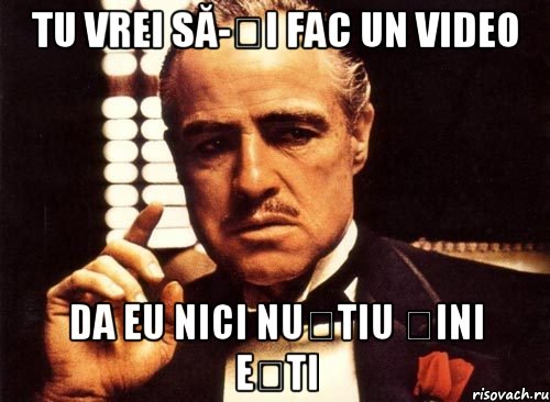 tu vrei să-ți fac un video da eu nici nuștiu șini ești, Мем крестный отец