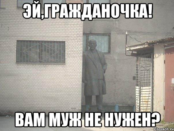 эй,гражданочка! вам муж не нужен?, Мем  Ленин за углом (пс, парень)