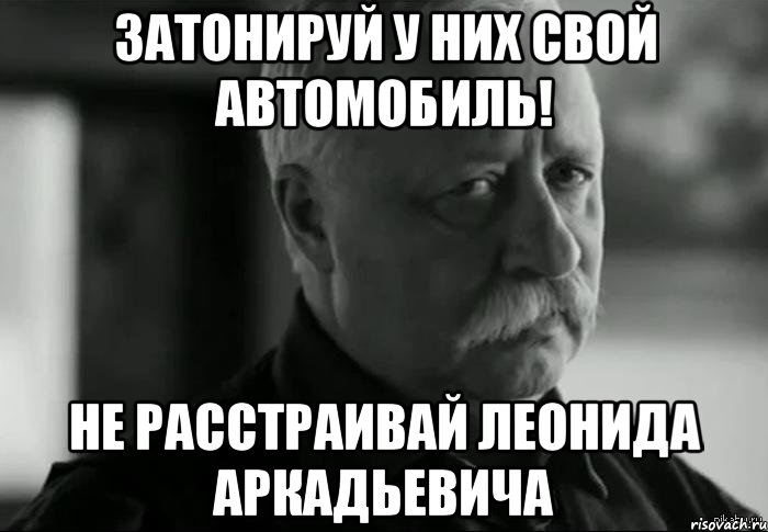 затонируй у них свой автомобиль! не расстраивай леонида аркадьевича, Мем Не расстраивай Леонида Аркадьевича