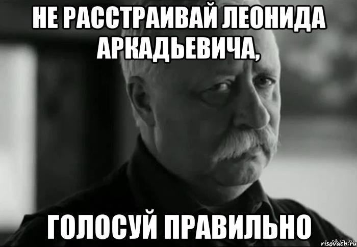 не расстраивай леонида аркадьевича, голосуй правильно, Мем Не расстраивай Леонида Аркадьевича