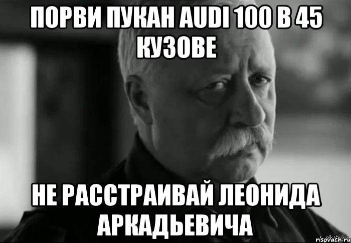 порви пукан audi 100 в 45 кузове не расстраивай леонида аркадьевича, Мем Не расстраивай Леонида Аркадьевича