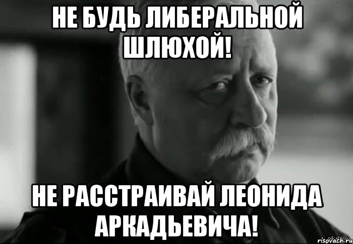 не будь либеральной шлюхой! не расстраивай леонида аркадьевича!, Мем Не расстраивай Леонида Аркадьевича