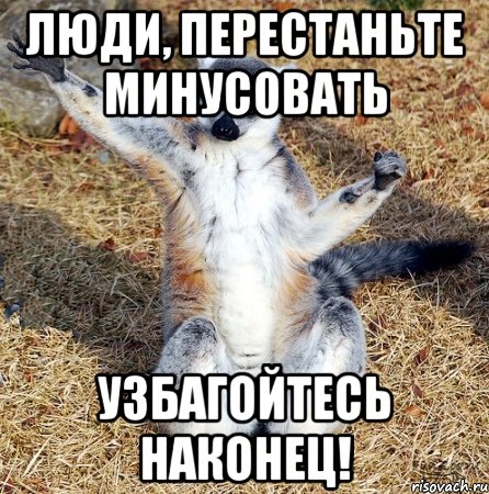 люди, перестаньте минусовать узбагойтесь наконец!