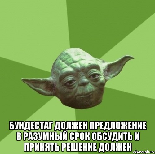  бундестаг должен предложение в разумный срок обсудить и принять решение должен, Мем Мастер Йода