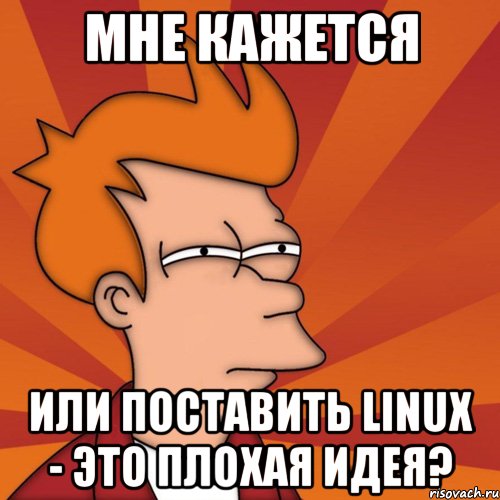 мне кажется или поставить linux - это плохая идея?, Мем Мне кажется или (Фрай Футурама)