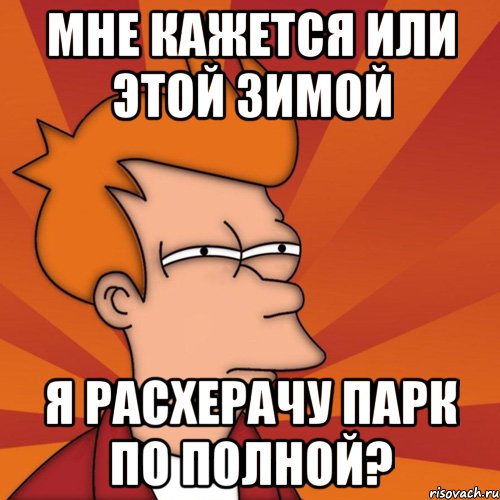 мне кажется или этой зимой я расхерачу парк по полной?, Мем Мне кажется или (Фрай Футурама)