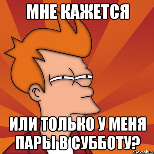 мне кажется или только у меня пары в субботу?, Мем Мне кажется или (Фрай Футурама)