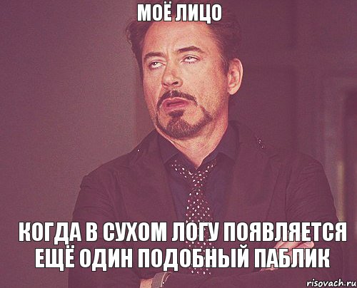 МОЁ ЛИЦО КОГДА В СУХОМ ЛОГУ ПОЯВЛЯЕТСЯ ЕЩЁ ОДИН ПОДОБНЫЙ ПАБЛИК, Мем твое выражение лица