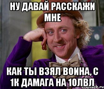 ну давай расскажи мне как ты взял воина, с 1к дамага на 10лвл, Мем мое лицо