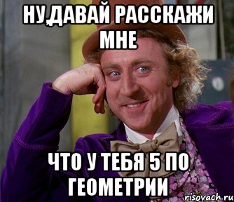 ну,давай расскажи мне что у тебя 5 по геометрии, Мем мое лицо