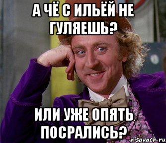 а чё с ильёй не гуляешь? или уже опять посрались?, Мем мое лицо