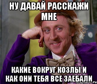 ну давай расскажи мне какие вокруг козлы и как они тебя все заебали, Мем мое лицо