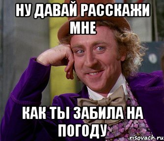 ну давай расскажи мне как ты забила на погоду, Мем мое лицо