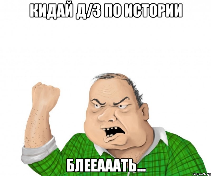 кидай д/з по истории блееааать..., Мем мужик