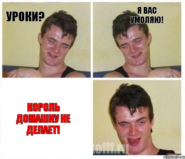 Уроки? Я вас умоляю! Король домашку не делает!, Комикс Не хочу (10 guy)