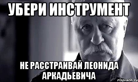 убери инструмент не расстраивай леонида аркадьевича, Мем Не огорчай Леонида Аркадьевича