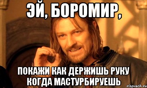 эй, боромир, покажи как держишь руку когда мастурбируешь, Мем Нельзя просто так взять и (Боромир мем)