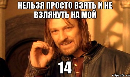 нельзя просто взять и не взлянуть на мой 14, Мем Нельзя просто так взять и (Боромир мем)