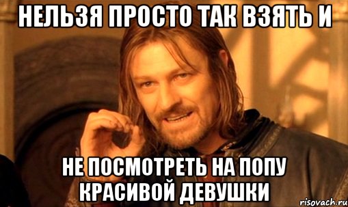 нельзя просто так взять и не посмотреть на попу красивой девушки, Мем Нельзя просто так взять и (Боромир мем)