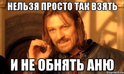 нельзя просто так взять и не обнять аню, Мем Нельзя просто так взять и (Боромир мем)