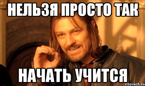 нельзя просто так начать учится, Мем Нельзя просто так взять и (Боромир мем)