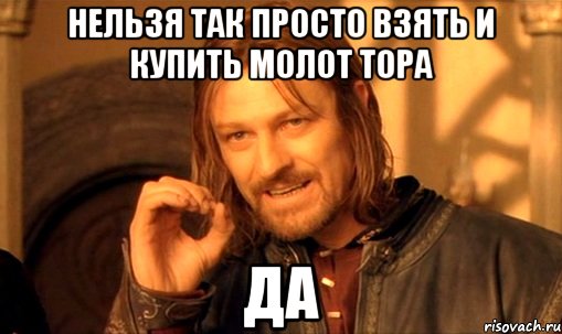 нельзя так просто взять и купить молот тора да, Мем Нельзя просто так взять и (Боромир мем)