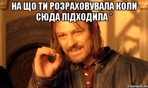 на що ти розраховувала коли сюда підходила * , Мем Нельзя просто так взять и (Боромир мем)