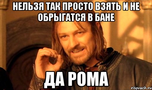 нельзя так просто взять и не обрыгатся в бане да рома, Мем Нельзя просто так взять и (Боромир мем)