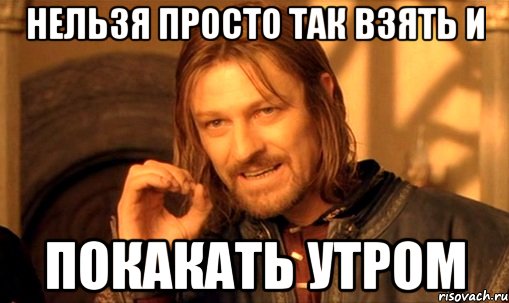 нельзя просто так взять и покакать утром, Мем Нельзя просто так взять и (Боромир мем)