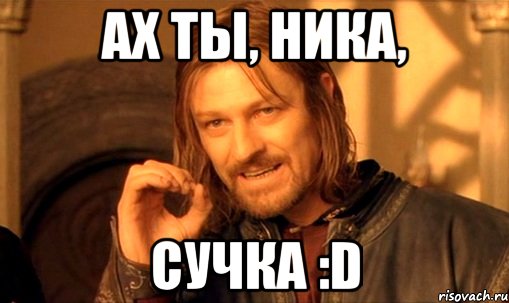 ах ты, ника, сучка :d, Мем Нельзя просто так взять и (Боромир мем)