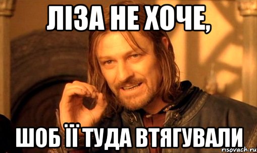 ліза не хоче, шоб її туда втягували, Мем Нельзя просто так взять и (Боромир мем)