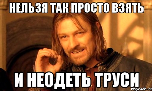 нельзя так просто взять и неодеть труси, Мем Нельзя просто так взять и (Боромир мем)